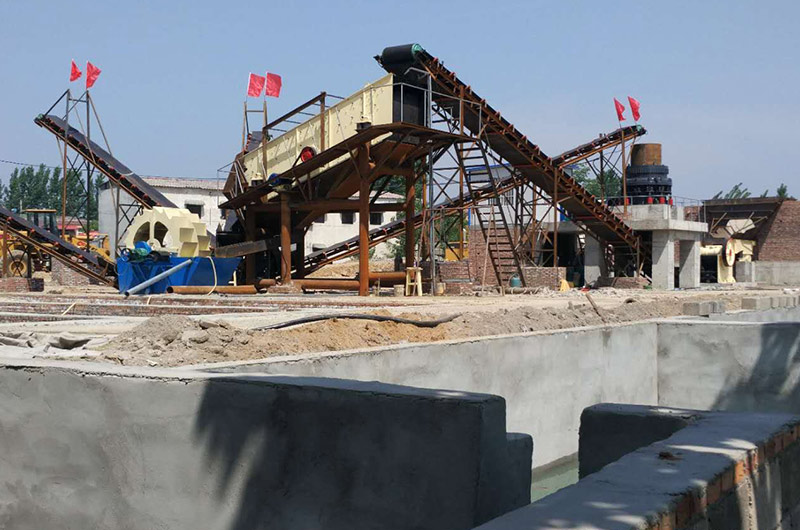 水洗機制砂生產(chǎn)現(xiàn)場