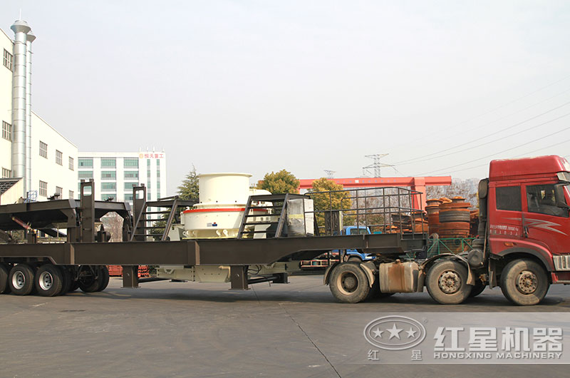紅星機器小型流動式石子制砂機發(fā)往浙江