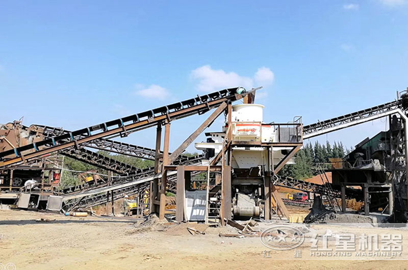 時產60噸小型環(huán)保打沙機生產現場