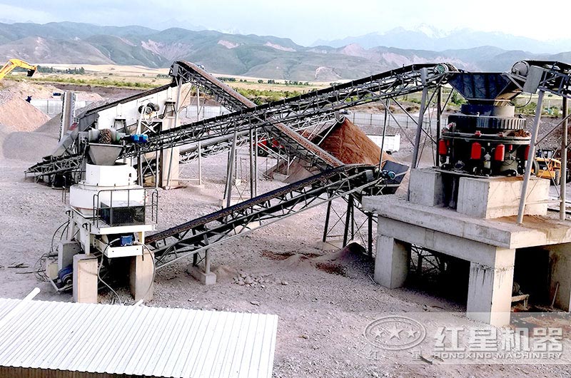 河卵石制砂機生產(chǎn)現(xiàn)場