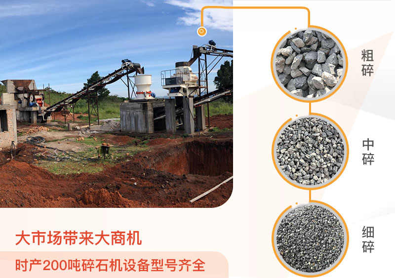 時(shí)產(chǎn)200噸碎石機(jī)生產(chǎn)線